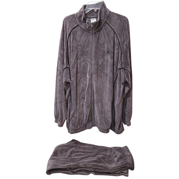 Reebok RBK Vintage Velour Tracksuit 2 PC Mens XLT Jogger Set